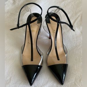 Christian louboutin nosy plexi heels 38